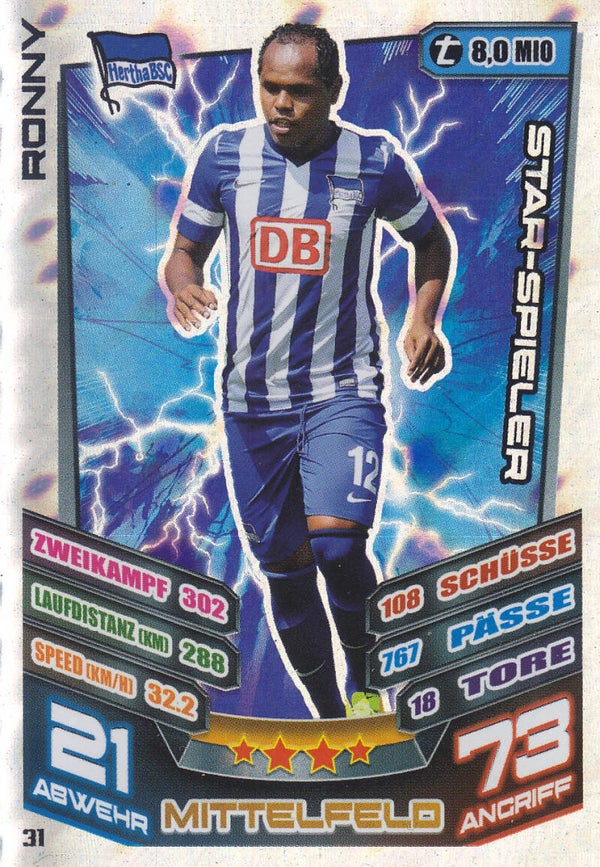 Ronny / Hertha BSC Berlin / Topps Match Attax 2013 / Star-Spieler / Nr.31