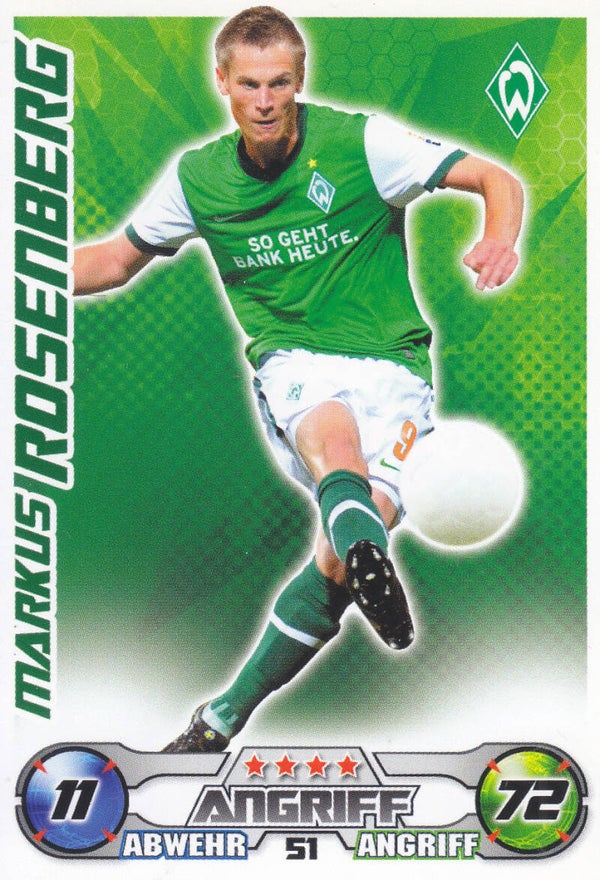 Markus Rosenberg / SV Werder Bremen / Topps Match Attax 2009 / Basis Karte / Nr. 51