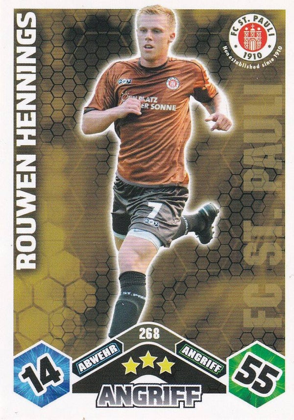 Rouwen Hennings / FC St. Pauli / Topps Match Attax 2010 / Basis Karte / Nr. 268