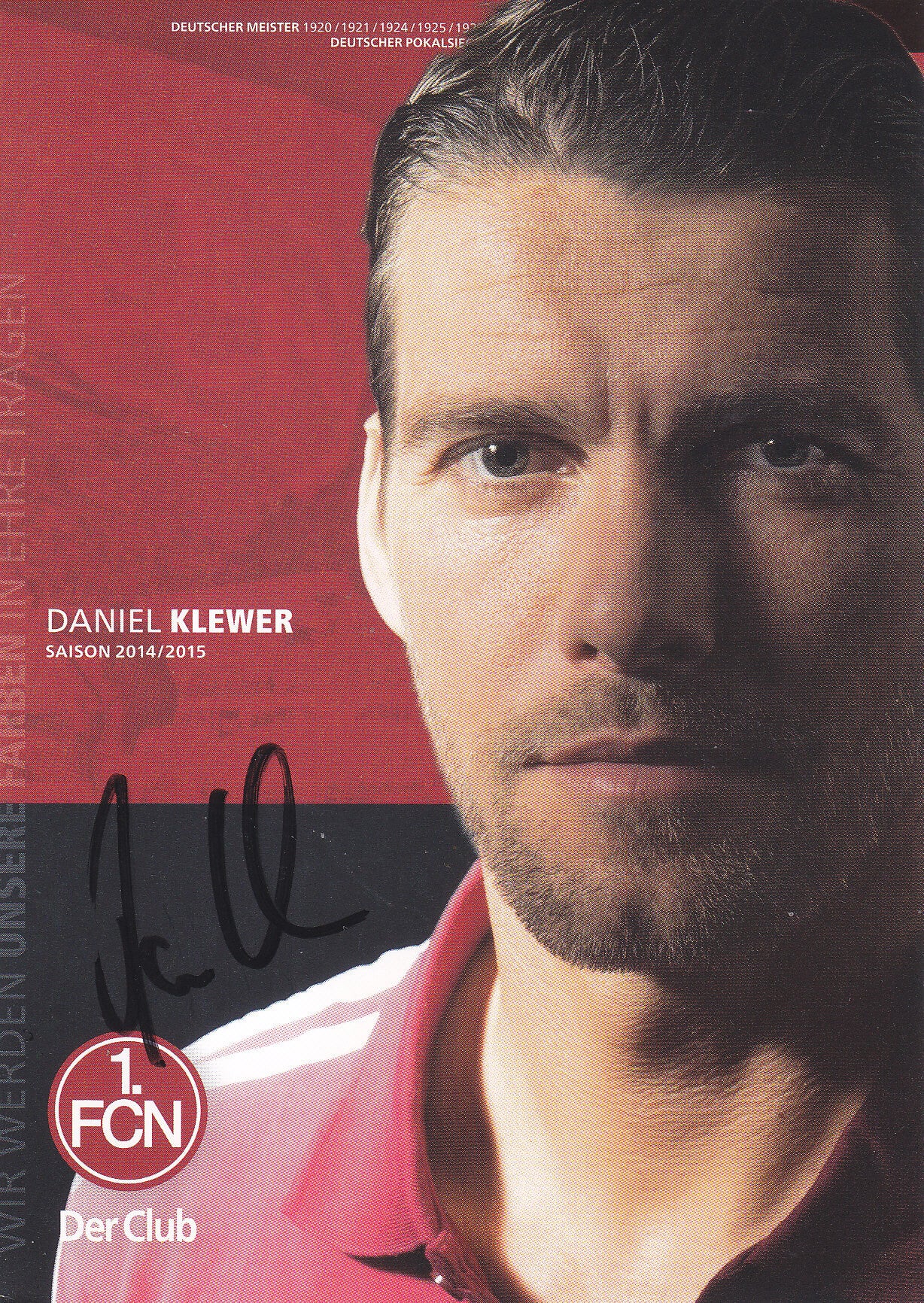 Daniel Klewer / 1.FC Nürnberg / Torwart Trainer / Autogrammkarte 2014