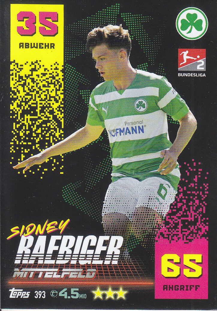 Sidney Raebiger SpVgg Greuther Fürth Topps Match Attax 2022 Basis Karte Nr.393