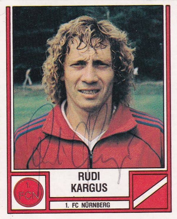 Rudi Kargus - 1.FC Nürnberg - Panini Bundesliga 1982 - Basis Bild mit Autogramm - Nr. 309