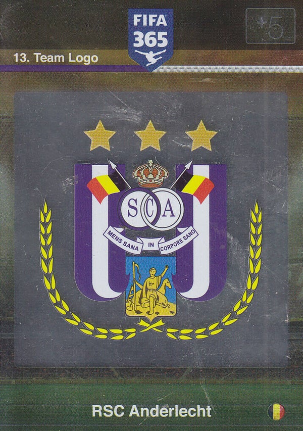 RSC Anderlecht / Panini Fifa 365 Jahr 2016 / Team Logo Clubkarte / Nr. 13