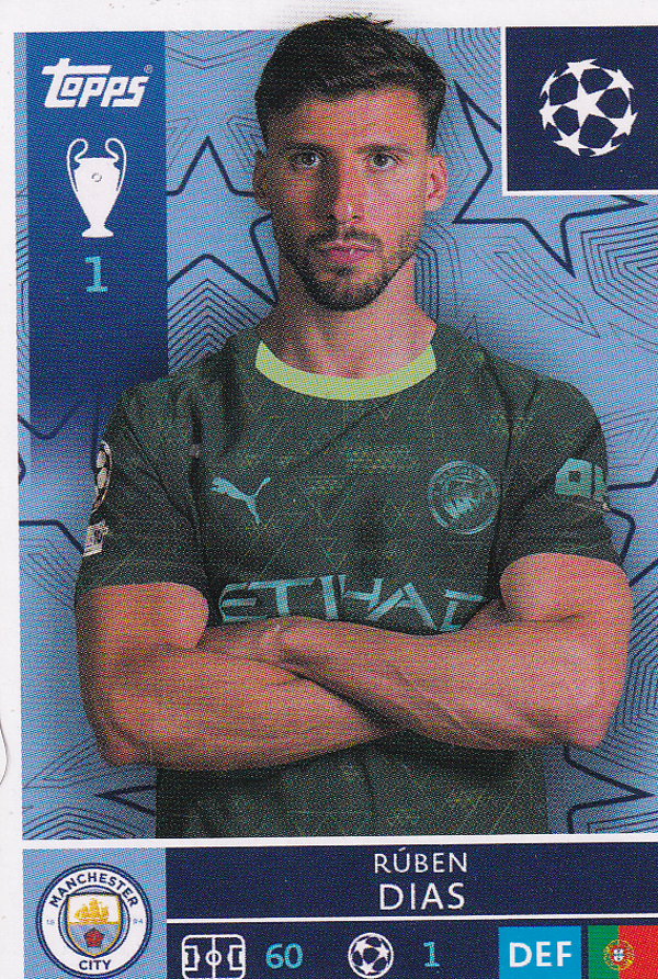 Ruben Dias - Manchester City - Topps Champions League 2025 - Basis Bild - Nr. 303