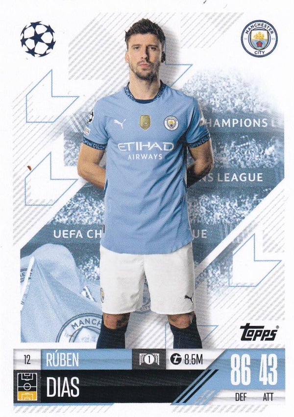 Ruben Dias - Manchester City - Topps Champions League 2024 - Basis Karte - Nr. 12