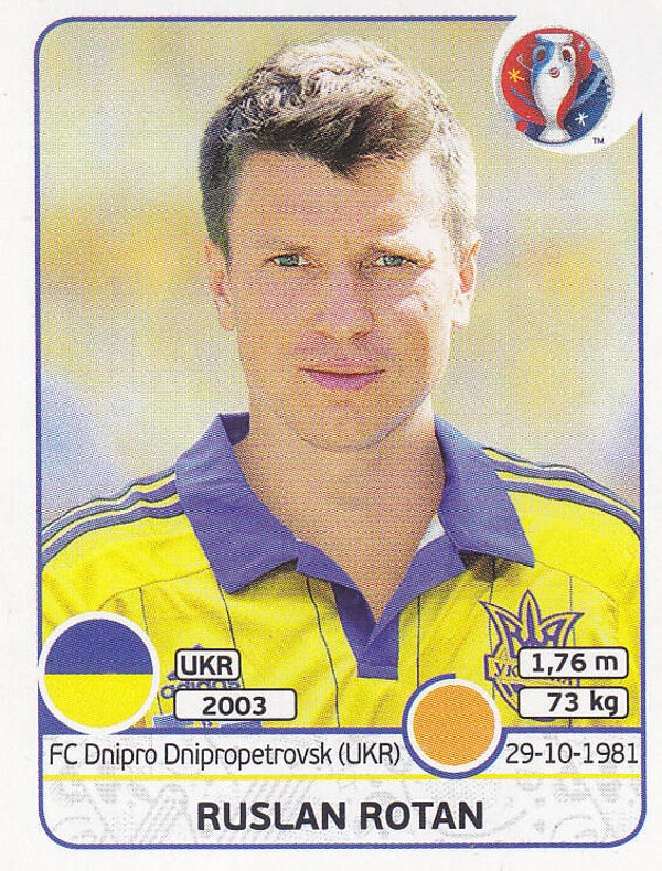 Ruslan Rotan / Ukraine / Panini EM 2016 / Basis Sammelbild / Nr. 282