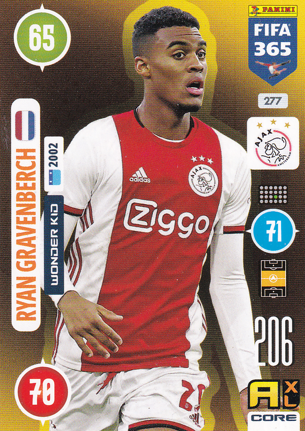 Ryan Gravenberch - Ajax Amsterdam - Panini Fifa 365 Jahr 2021 - Wonder Kid 2002 - Nr. 277