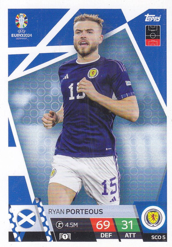 Ryan Porteous / Schottland / Topps EM 2024 / Basis Karte / Nr. SCO 5