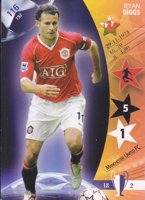 Ryan Giggs / Manchester United / Panini Champions League 2007 / Basis Karte / Nr.116