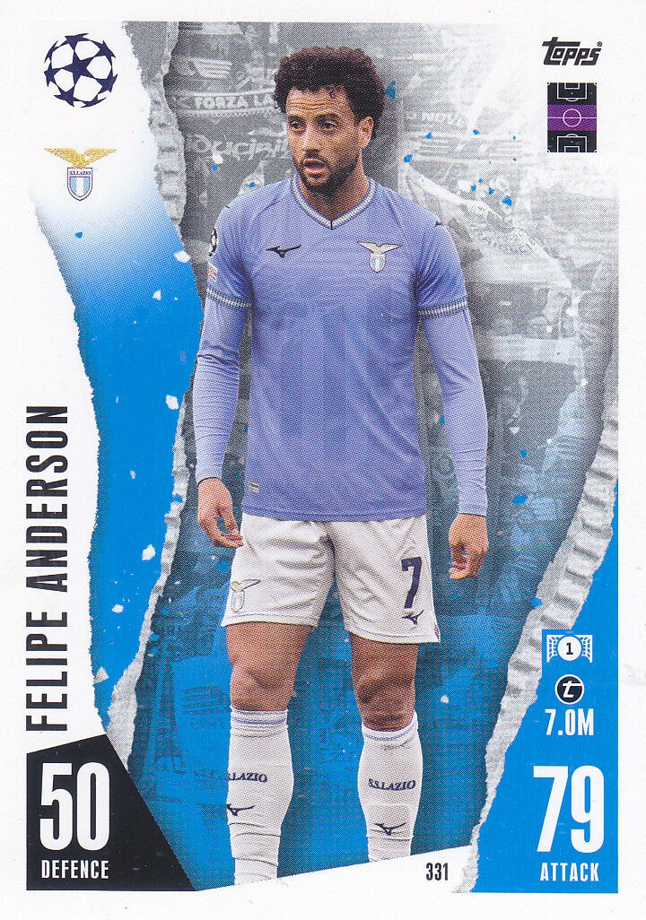 Felipe Anderson / Lazio Rom / Topps Champions League 2023 / Basis Karte / Nr.331
