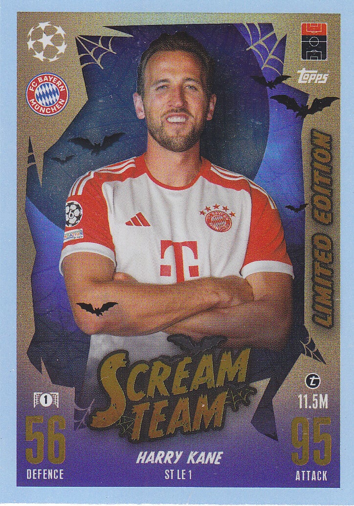 Harry Kane FC Bayern München / Topps Champions League 2023 / Scream Team Limited Edition / Karten Nr.ST LE1