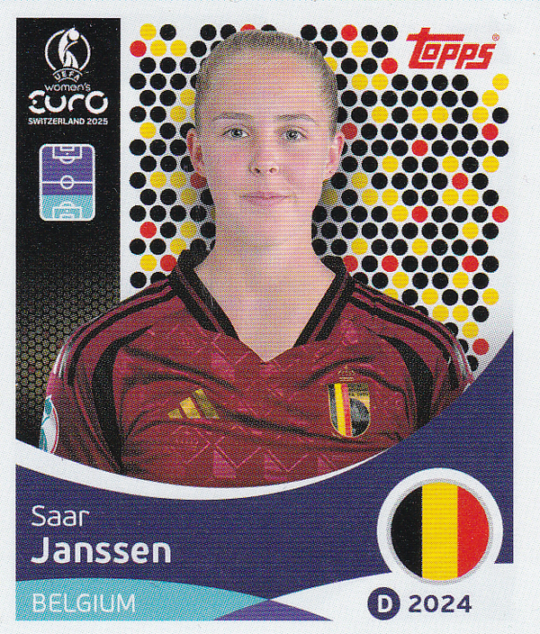 Saar Janssen - Belgien - Topps Frauen EM 2025 - Basis Bild - Nr. 128