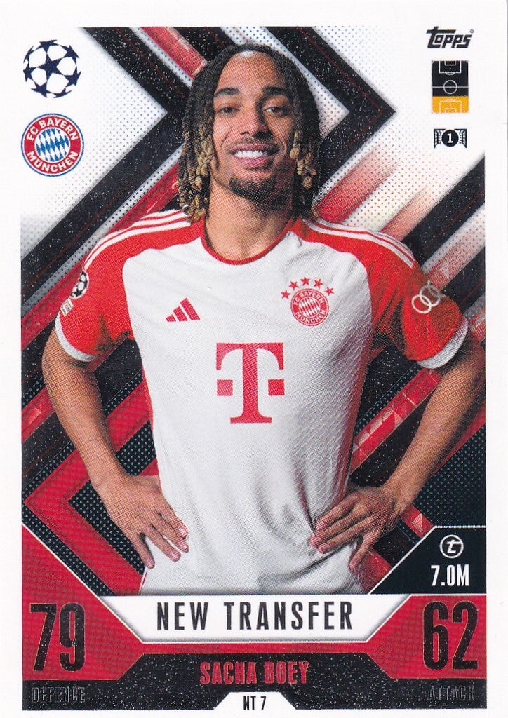 Sacha Boey / FC Bayern München / Topps Champions League Extra / New Transfer / Nr. NT 7