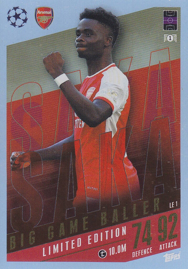 Bukayo Saka / Arsenal London / Topps Champions League Extra 2023 / Exclusive Limited Editon / Nr. LE1