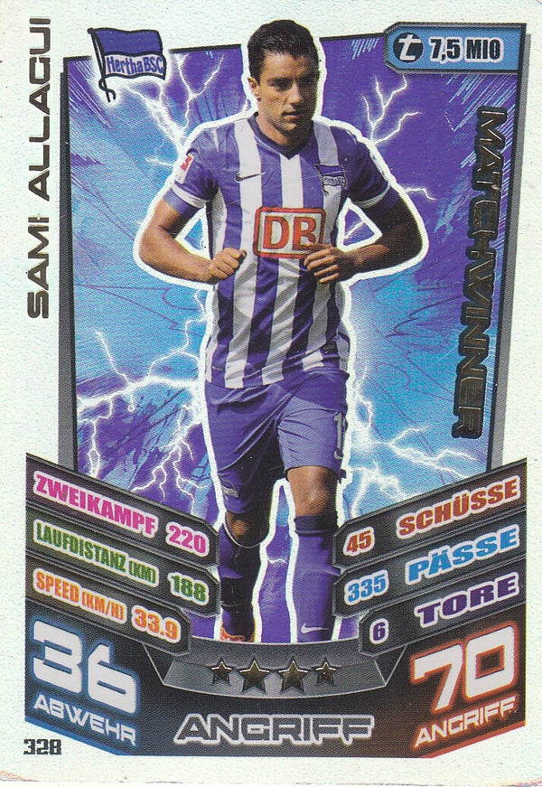 Sami Allagui / Hertha BSC Berlin / Topps Match Attax 2013 / Matchwinner / Nr. 328