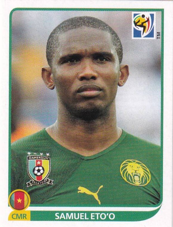 Samuel Eto'o / Kamerun / Panini WM 2010 / Basis Bild / Nr. 408