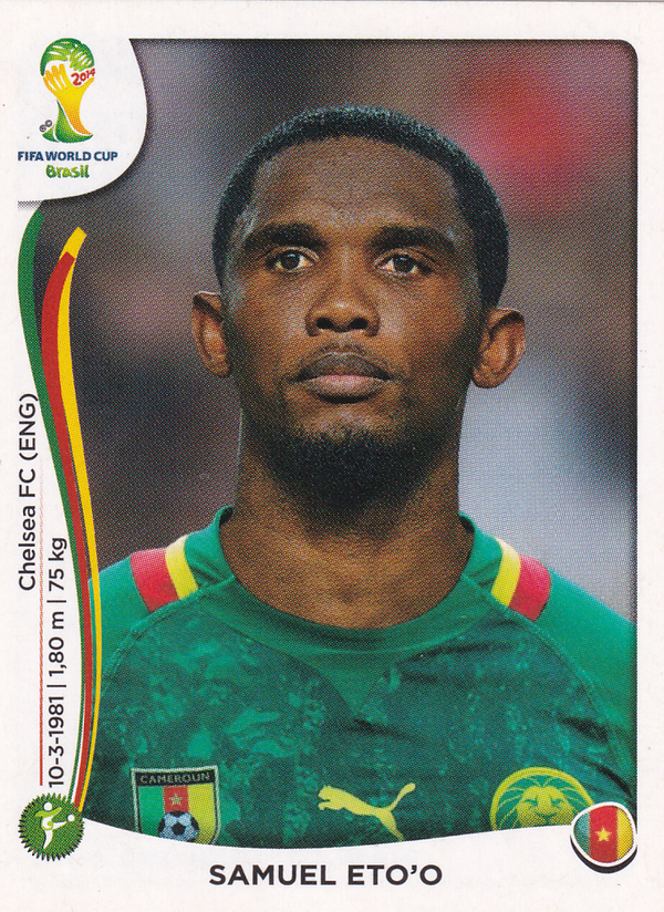 Samuel Eto'o - Kamerun - Panini WM 2014 - Basis Bild - Nr. 107