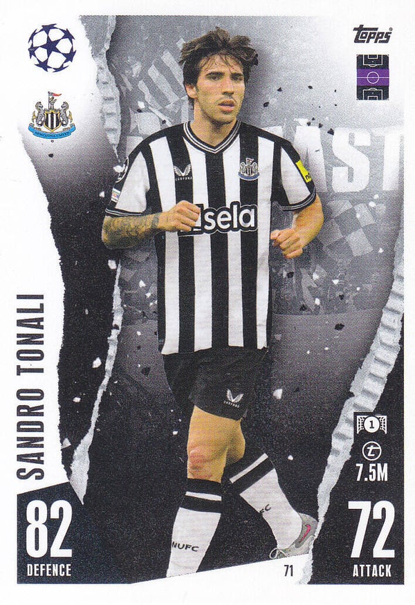 Sandro Tonali / Newcastle United / Topps Champions League 2023 / Basis Karte / Nr.71
