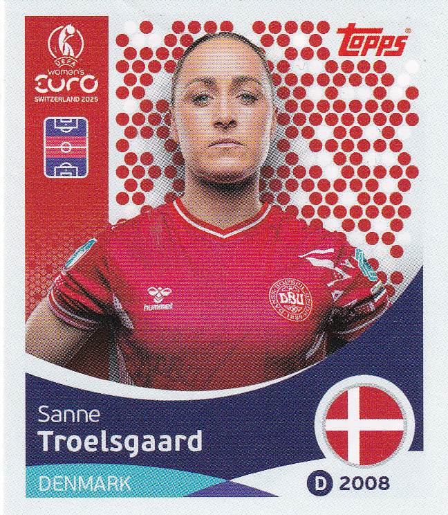 Sanne Troelsgaard - Dänemark - Topps Frauen EM 2025 - Basis Bild - Nr. 217