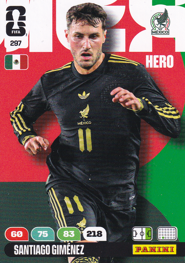 Santiago Gimenez - Mexico - Panini WM 2026 - Hero - Nr. 297