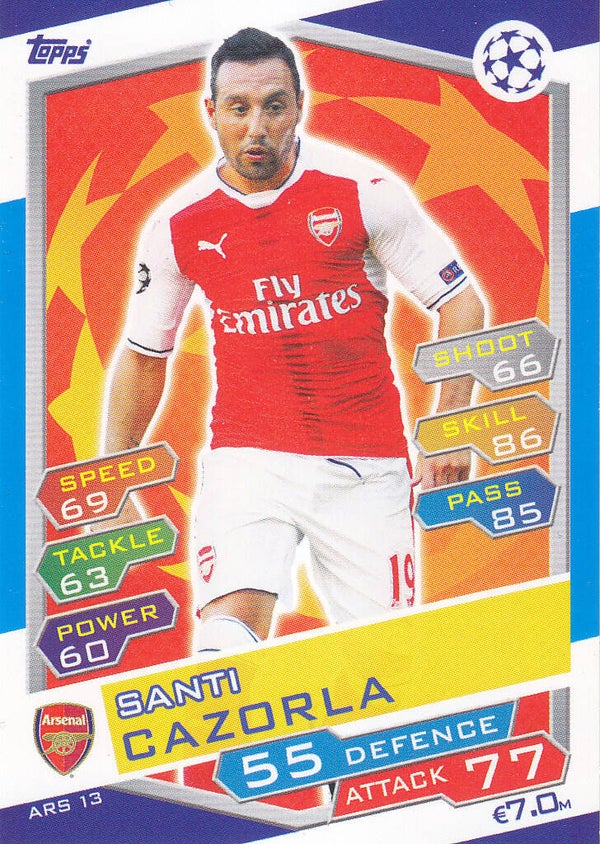 Santi Cazorla / Arsenal London / Topps Champions League 2016 / Basis Karte / Nr. ARS 13