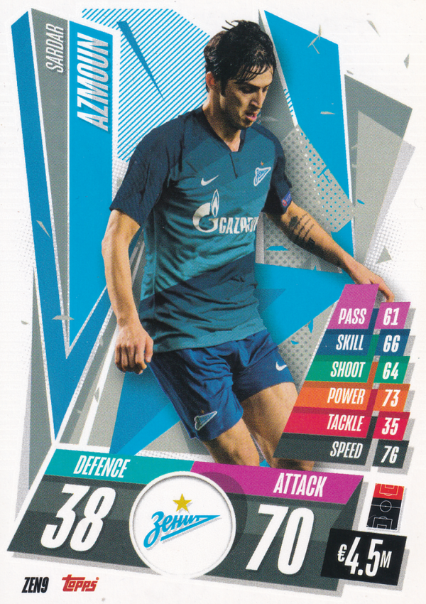 Sardar Azmoun - FC Zenit St. Petersburg - Topps Champions League 2020 - Basis Karte - Nr.ZEN9