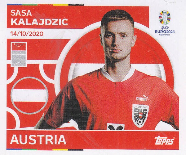 Sasa Kaljdzic / Österreich / Topps EM 2024 / Basis Bild / Nr. AUT 19