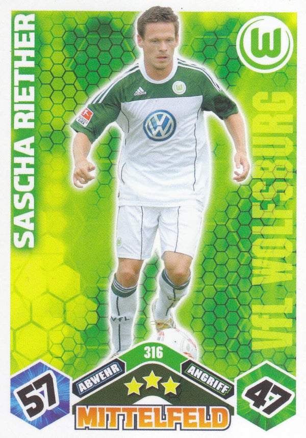 Sascha Riether / VFL Wolfsburg / Topps Match Attax 2010 / Basis Karte / Nr. 316