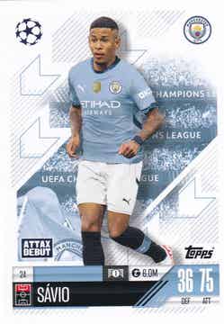 Savio - Manchester City - Topps Champions League 2024 - Basis Karte - Nr. 24