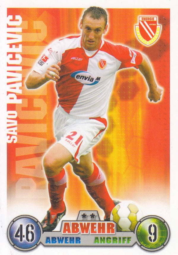 Savo Pavicevic / Energie Cottbus / Topps Match Attax 2008 / Basis Karte / Nr. 80