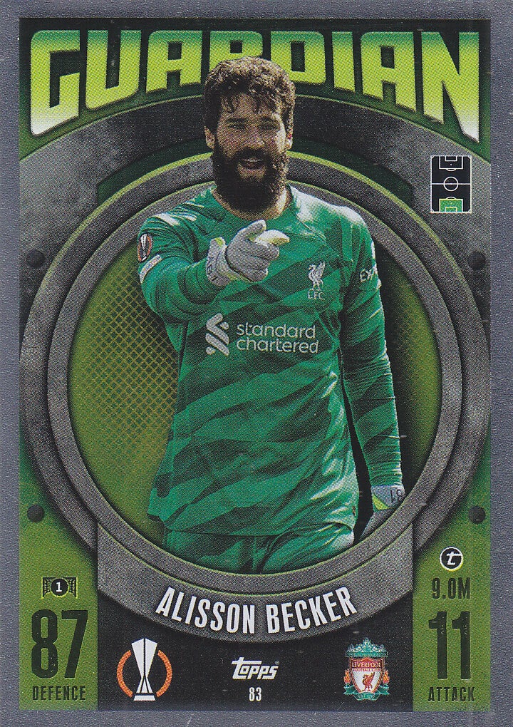 Alisson Becker / FC Liverpool / Topps Champions League 2023 / Guardian Karte / Nr.83
