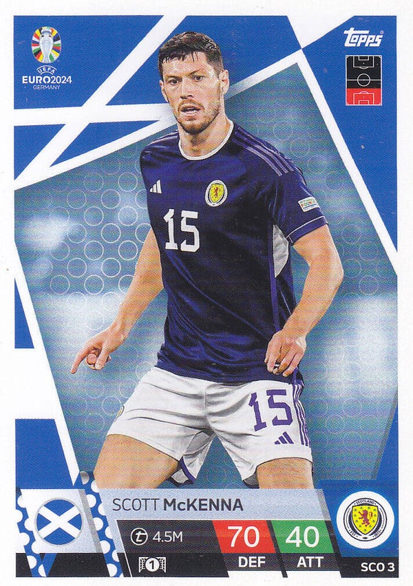 Scott McKenna / Schottland / Topps EM 2024 / Basis Karte / Nr. SCO 3