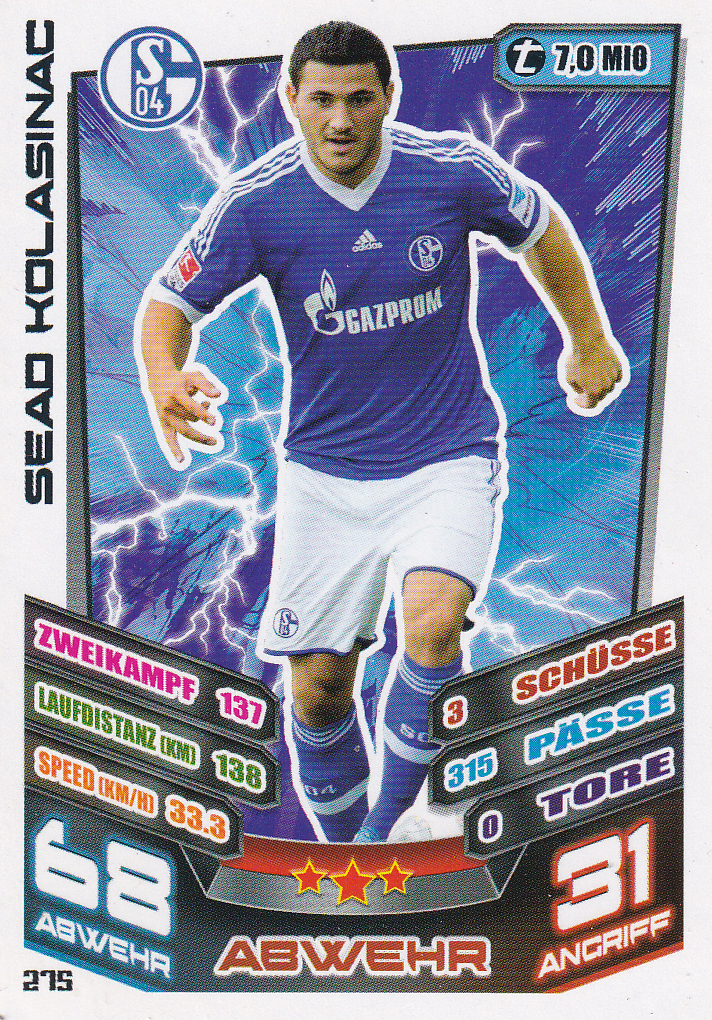 Sead Kolasinac - FC Schalke 04 - Topps Match Attax 2013 - Basis Karte - Nr. 275