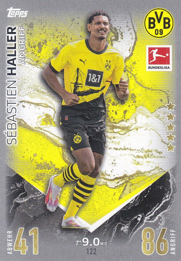 Sebastien Haller / Borussia Dortmund / Topps Match Attax 2023 / Basis Karte / Nr.122