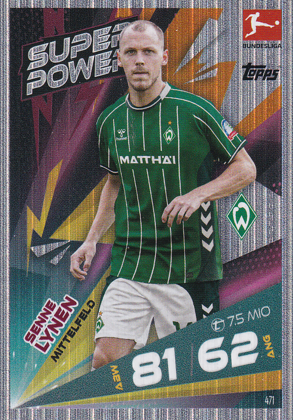 Senne Lynen - SV Werder Bremen - Topps Match Attax 2025 - Super Power - Nr. 471