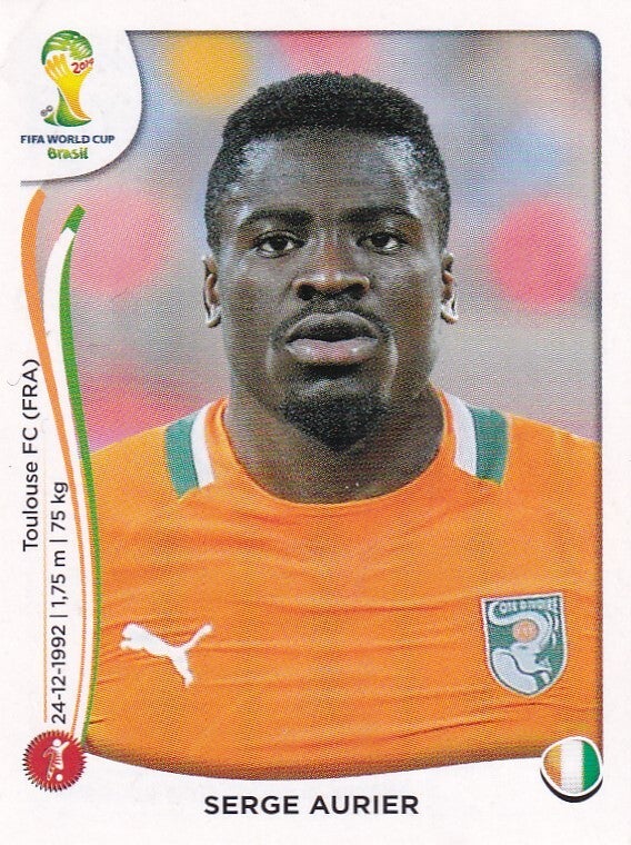 Serge Aurier - Elfenbeinküste - Panini WM 2014 - Basis Bild - Nr. 226