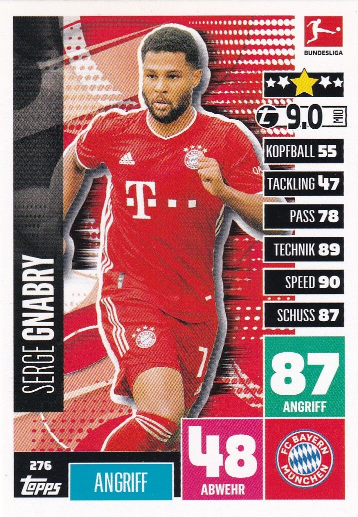 Serge Gnabry / FC Bayern München / Topps Match Attax 2020 / Basis Karte / Nr. 276
