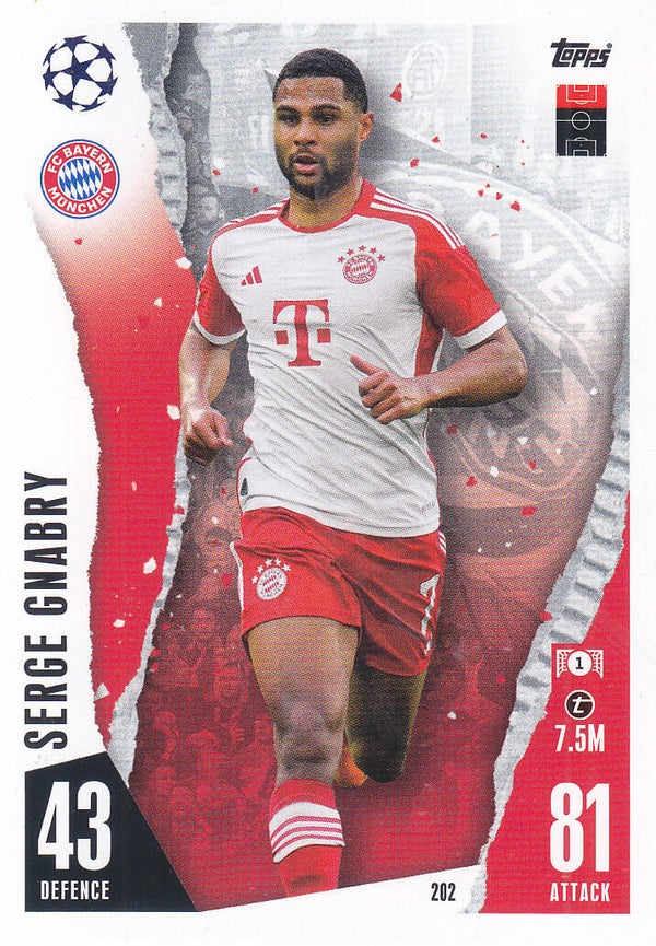 Serge Gnabry / FC Bayern München / Topps Champions League 2023 / Basis Karte / Nr.202