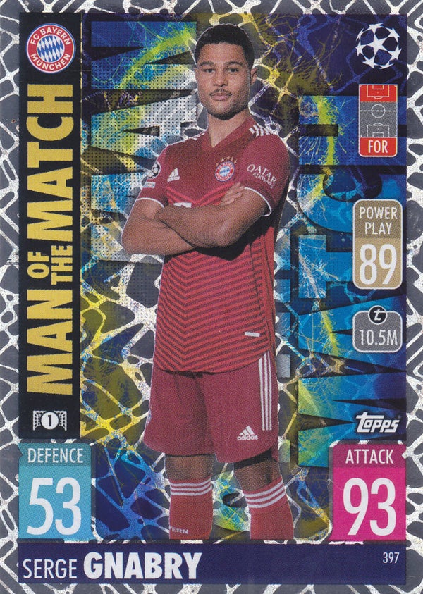 Serge Gnabry / FC Bayer München / Topps Champions League 2021 / Man of the Match / Nr.397