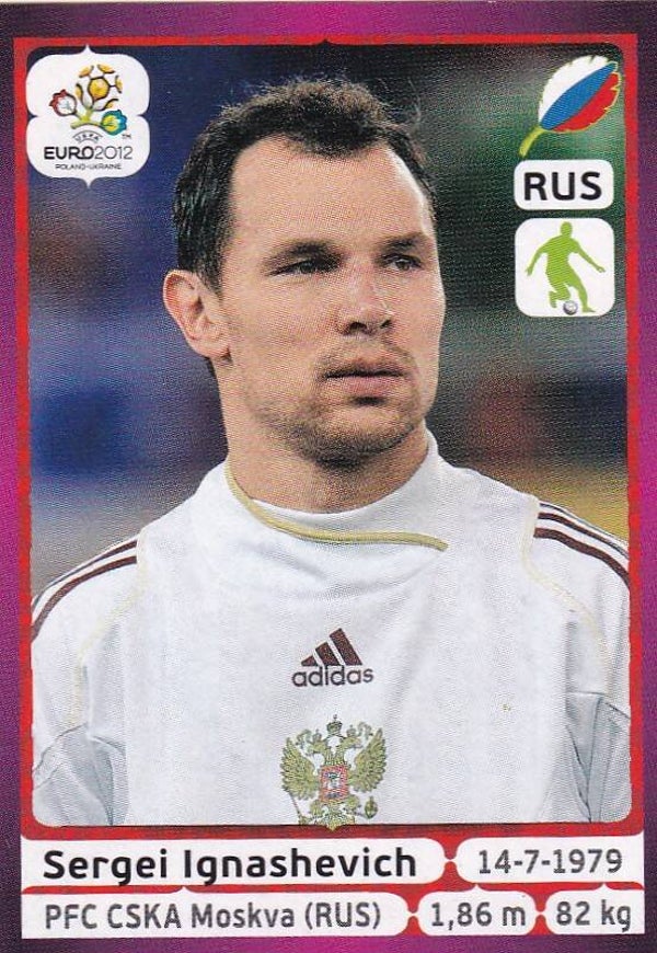 Sergei Ignashevich - Russland - Panini EM 2012 - Basis Bild - Nr. 115
