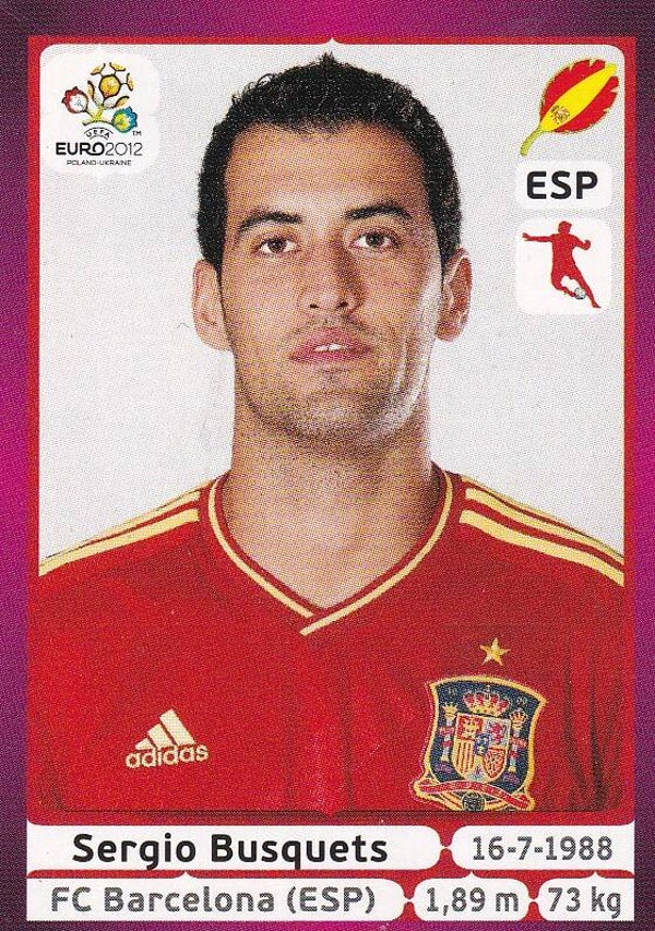 Sergio Busquets / Spanien / Panini EM 2012 / Basis Bild / Nr. 295