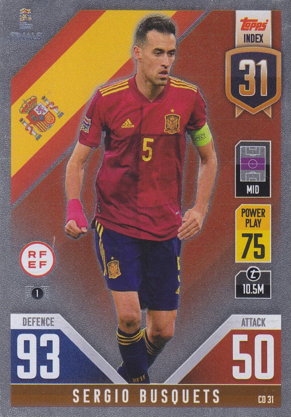 Sergio Busquets - Spanien - Topps Nations League Finals 2022 - Nr. CD 31