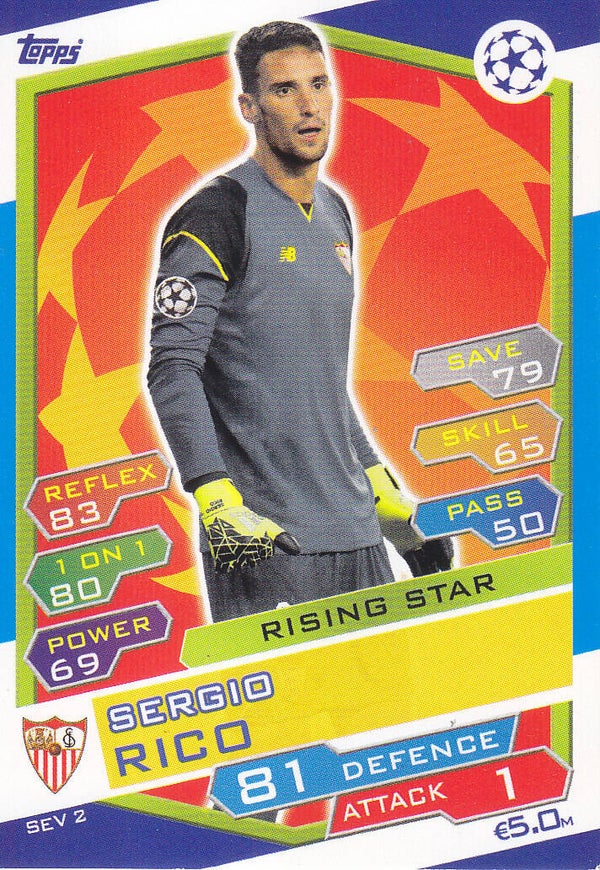 Sergio Rico / FC Sevilla / Topps Champions League 2016 / Basis Karte / Nr. SEV 2