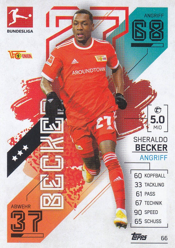 Sheraldo Becker / 1.FC Union Berlin / Topps Match Attax 2021 / Basis Karte / Nr.66