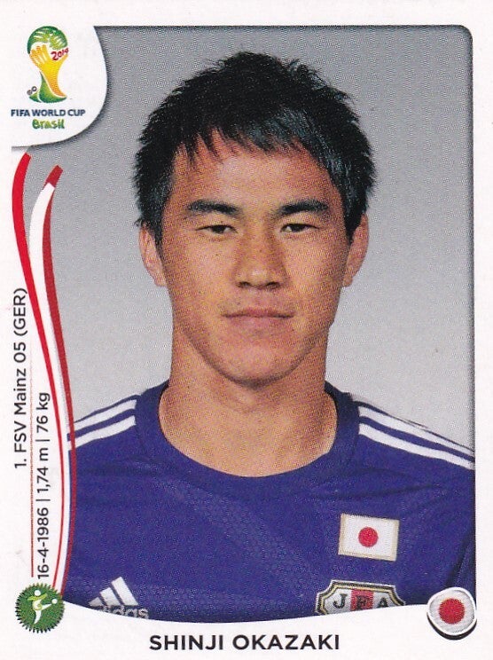 Shinji Okazaki - Japan - Panini WM 2014 - Basis Bild - Nr. 257