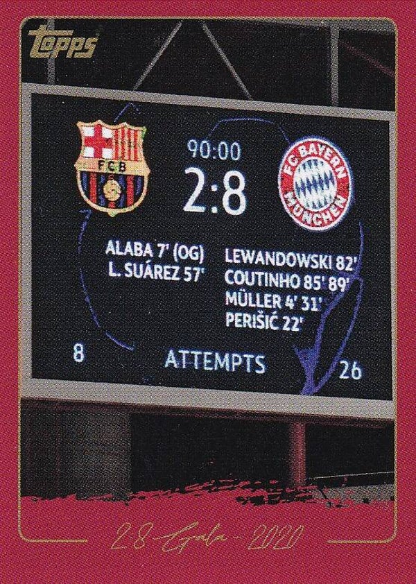 2:8 Sieg Barcelona 2020 / FC Bayern München / Topps 125 Jahre FC Bayern München / Nr. 20
