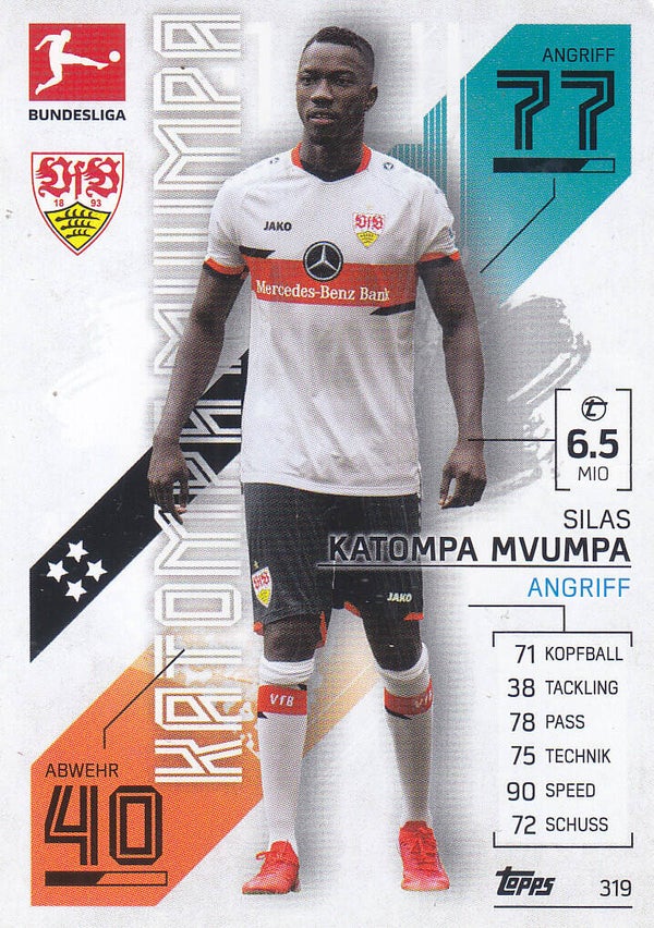 Silas Katompa Mvumpa / VFB Stuttgart / Topps Match Attax 2021 / Basis Karte / Nr.319