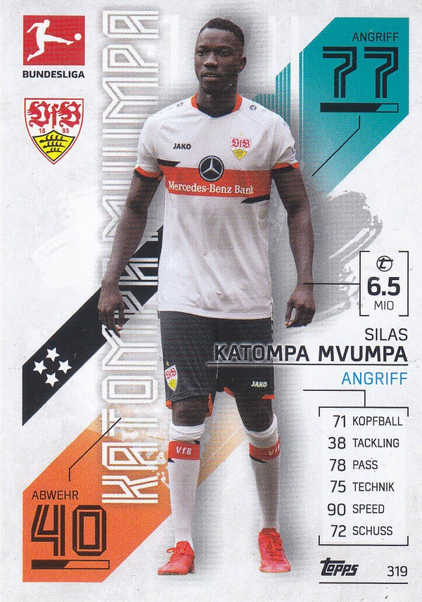 Silas Katompa Mvumpa / VFB Stuttgart / Topps Match Attax 2021 / Basis Karte / Nr. 319