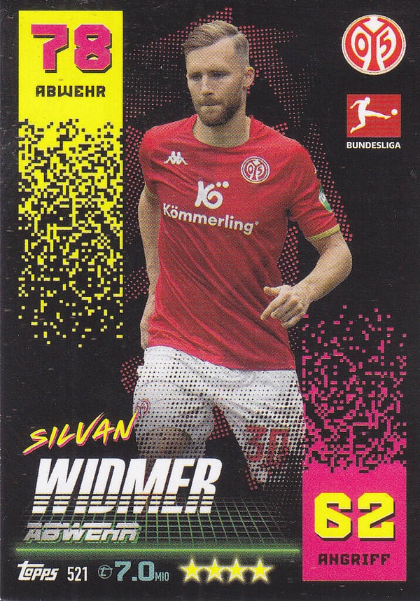 Silvan Widmer 1.FSV Mainz 05 Basis Karte Nr.521