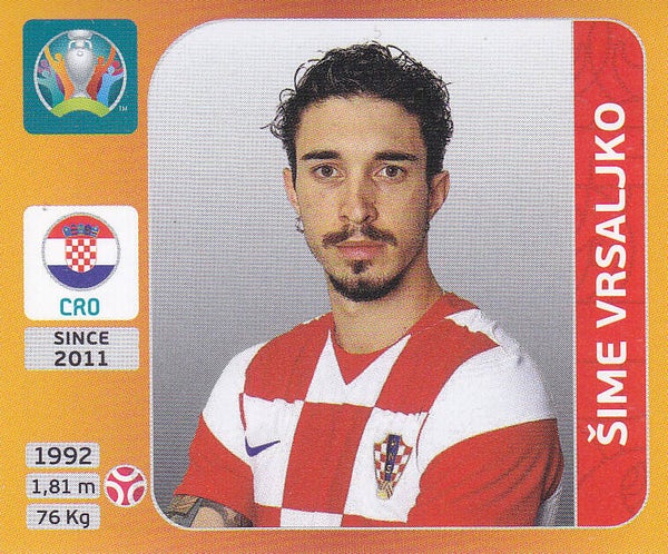 Sime Vrsaljko / Kroatien / Panini EM 2022 / Basis Bild / Nr.356